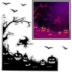طوابع شفافة للهالوين لصنع البطاقات، قرع الهالوين السعيد، أشجار الأشباح، خلفية واضحة، ختم شفاف من السيليكون للهالوين، صنع القصاصات بنفسك، زخرفة ورقية لألبوم البطاقات in Kuwait