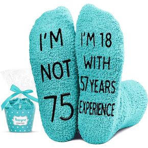 HAPPYPOP 75th Birthday Gift Ideas for Women - Socks for 75 Year Old Birthday, Retirement Gifts for Older Elderly Women