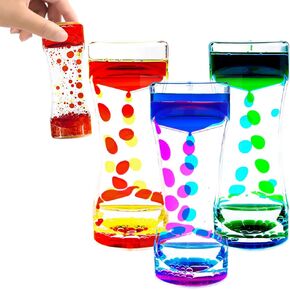 Liquid Motion Bubbler Timer for Adults 3 Pack Colorful Hourglass Timer, Sensory Fidget for Relaxation, Stress Relief and Anxiety Relief, Relaxing, Autism, Blue Green Pink
