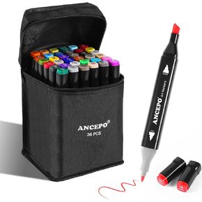 80 Colors Alcohol Markers Set, Art Markers for Adults Brush Tip, Fine Tip Coloring Markers for Kids