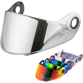 VCOROS Motorcycle Helmet Shield For Modular Strobe Helmet Replacement Shield (Chrome Red)