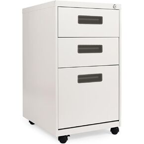 Alera PABBFLG Three-Drawer Metal Pedestal File, 14 7/8w X 19-1/8d X 27-3/4h, Light Gray
