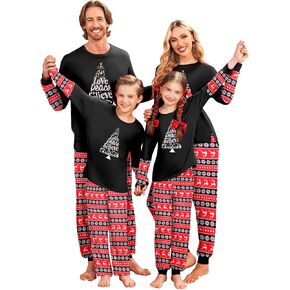 Ekouaer Family Christmas Pajamas Matching Sets Soft Long Sleeve for Womens Mens Kids Pjs Family Sleepwear Holiday Lounge Sets