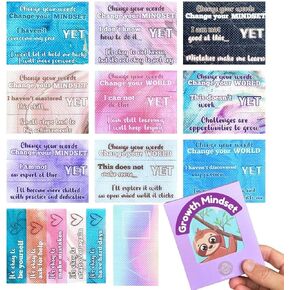 33 Calm Strips The Power of Yet Brain Teaser Counseling Office Must Haves Calming Strips for Anxiety Sensory Stickers Fidget Strips Mood Stickers Inspirational Stickers