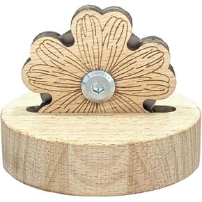 5 Cutting Positions Yarn Cutting Tool Flower Thread Cutter Wooden Tabletop Yarn Cutter Wood Thread Cutting Tools Thread Cutter with Anti-Slip Stand for Sweing (Daisy)