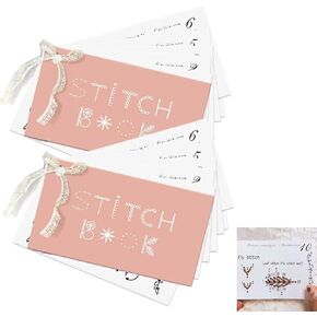 2PCS Creative Mini Sewing Book, DIY Creative Mini Sewing Card Set, Embroidery Skills Book, Portable Mini Travel Sewing Kit for Elevating Sewing Skills, Learn A Variety of Sewing Techniques Embroidery