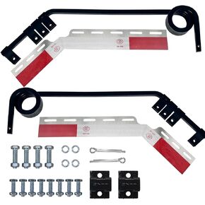 28" x 7" Angled Mud Flap Hanger Bracket Bar with 3 Coils Damping Spring & 24" x 3" Mud Flap Reflective Tape Fit for Semi Trucks Trailers RVs