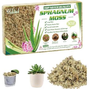 Halatool 3OZ Natural Sphagnum Moss for Plants 2 QT Premium Peat Moss Dried Long Fiber Orchid Moss for Orchid Repotting Carnivorous Succulents Garden Flowers Crafts Terrarium and Reptiles