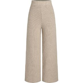 CIDER Lounge Pants Women Wide Leg Mid Waist Ribbed Knit Pants Casual Solid Warm Wool-Blend Sweatpants Fall Winter 2024