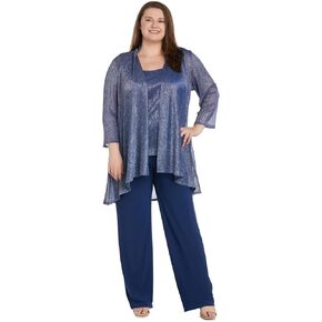 R&M Richards Womens 3PC Pants Open-Front Blazer