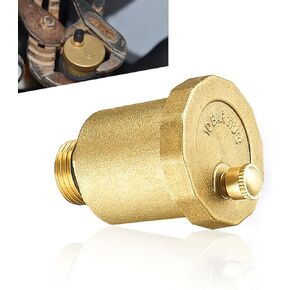 1 PC Car Brass Float Valve, 2.72" x 1.77" Automatic Pipeline Quick Inline Air Release Vent Valve, 3/4" Male Thread One-way Quick Exhaust Valve, Universal for Cars Repair Accessories (Gold)