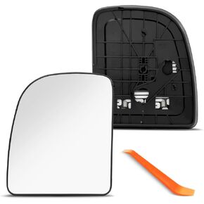 Driver Side Mirror Replacement for Ford F250 F350 F450 1999-2007, Ford E150 2002-2004, E350 2002-2019, E450 2002-2017, Ford Excursion 2000-2005 - Left Side Upper Mirror Glass, Power Heated