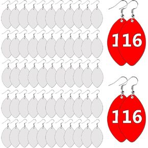 144 Pcs Sublimation Earring Blanks Bulk MDF for Sublimation Football Earrings Double-Sided with Earring Hooks and Jump Rings Sublimation Earrings (Football)