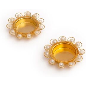 مجموعة من 2 ديكور ديوالي دياس T ضوء Tealight حامل شموع نذرية بدون شمع أضواء مصباح ديوالي الهدايا والديكورات ديكور احتفالي Deepawali Puja لهجات ديكور المنزل الاحتفالية in Kuwait