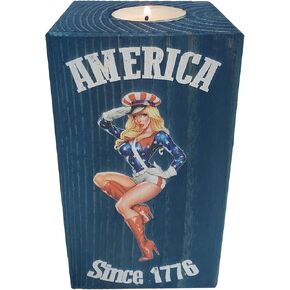 Sexy Lady Babe Tea Light Candle Holder, 6" Block (Zombie Babe)