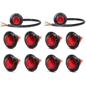 MADCATZ Meerkatt حزمة من 10 أحمر 3 LED علامة جانبية مستديرة مؤشر ضوئي مصباح رافعة شاحنة خفيفة لنقل السلع قارب مقطورة 12 فولت تيار مستمر in Kuwait