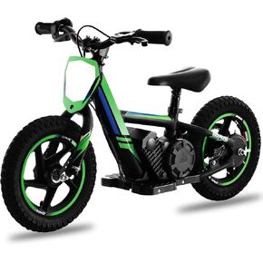 Kids Electric Dirt Bike - Lightweight, 170W, 10MPH Max, 24V 2.6A Removable Battery, Off-Road Tires, Manual Dual Disc Brakes, 2-Speed Adjustment, Electric Balance Bike for Ages 3-6