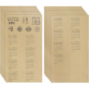 eMagTech 14Pcs Calendar Stickers Monthly Date Sticker Sheets for Planners Self Adhesive Index Tabs for Classmates Friends Kids and Students 20.9x11.6cm/20.9x11.4cm
