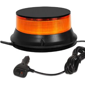 HLauto BC900 2 in 1 LED Beacon Strobe Lights: 10V-80V Amber 90 LED Emergency Safety Warning Flashing Lights with Magnetic for Trucks Construction Vehicles Car Forklift Tractor Golf Carts UTV