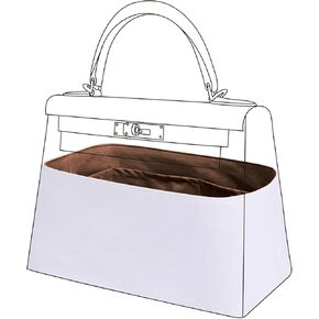DGAZ Lightweight Purse Organizer Insert for Hermes Kelly Bag,Silk and Dupontpaper handbag inner for Luxury Bags(Craie,kelly 25(Retourne))