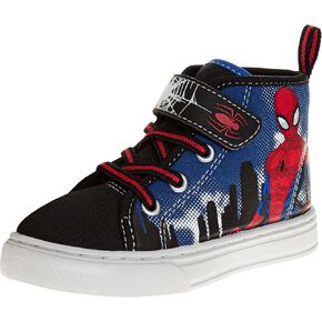 Josmo Kids Spiderman High Top Shoes Athletic Lightweight Breathable - Spidey Sneaker Boys HighTops Character Sneakers (Sizes: 7-10 Toddler / 11-12 Little Kid)