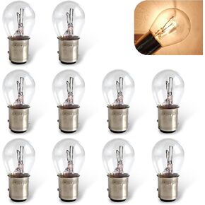 10 PCS Car 1157 Halogen Brake Light, 2.06" x 1.04" P21/5W S25 BAY15D High and Low Foot Super Bright Stable Filament Bulb, Long Life Plug and Play Bulb Replacement, Universal for Cars (White) in Kuwait