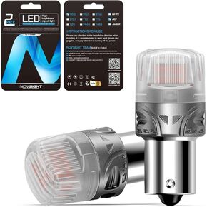 NOVSIGHT 1156 LED Bulbs Red, Extremely Bright 7506 BA15S P21W Brake Light Bulbs Error Free 1141 1003 LED Bulbs for Tail Stop Brake Turn Signal Lights, Pack of 2