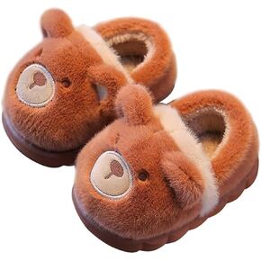 KEYUSHOP Toddler Kids Slippers Boys Girls House Slipper Cartoon Cute Animal Slippers Slip On Preppy Slippers Warm Fleece Winter House Shoes Indoor Outdoor