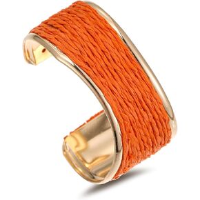Raffia Irregular Wave Cuff Bracelet for Women, Chunky Bangle Wide Open Cuff Bangle Statement Bracelet