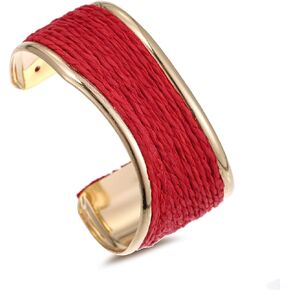 Raffia Irregular Wave Cuff Bracelet for Women, Chunky Bangle Wide Open Cuff Bangle Statement Bracelet in Kuwait