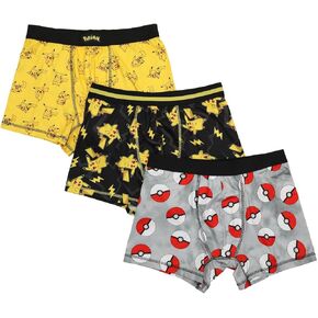 Bioworld Men's Adult Pokémon Boxer Brief Underwear 3-Pack - Catch 'Em All Comfort