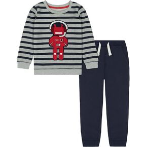 Andy & Evan Boys' Chenille Patch Sweater and Jogger Pants Set, Casual Wear, Casual Wear