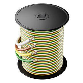100.00% Pure Copper 100FT 4 Way Trailer Wiring Harness 14 Gauge Bonded Wire Spool, 4-Pin Flat Extension Replacement Wiring Insulated Cable Cord fit for RV Trailer Camper Towing Boat and Automotive