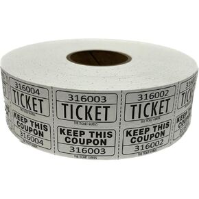 The Ticket GURU-Large Number Raffle 50/50 TICKETS-2000/ROLL (White)