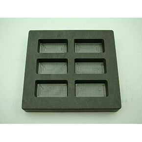 2 oz x 6 High Density Graphite Mold Gold Bar-1 oz Silver 6-Cavities Scrap Copper Made in The USA
