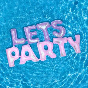 NPW Let's Party Pool Float رسائل قابلة للنفخ تطفو على حمام السباحة، ديكورات حفلات حمام السباحة، حروف عائمة كبيرة لحفلات أعياد الميلاد، وحفلات الصيف، ومستلزمات حفلات العازبة