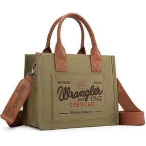 Montana West Wrangler Tote Bag for Women Retro Canvas Top Handle Purses and Handbags