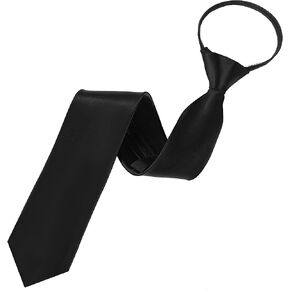 SUMERSHA Pre-tied Adjustable Zipper Tie for Men, 3.15 inch Mens Necktie Skinny Zip on Tie