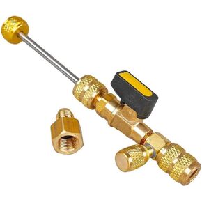 HVAC Valve Core Remover Installer with Dual Size SAE 1/4 & 5/16 Port Air Conditioning Line Repair Tools for R22 R410A