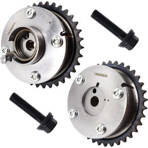 HiSport Camshaft Sprocket Gears Engine Variable Valve Timing (VVT) Intake and Exhaust - Compatible with 2009-2012 Toyota RAV4 Camry 2.5L Highlander Sienna Venza 2.7L - Replace 13050-0V011 13070-0V013
