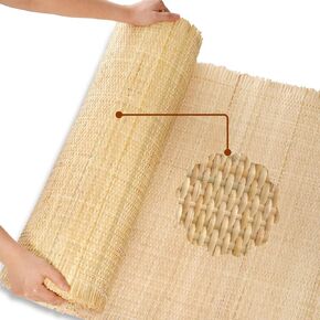 24" Width Natural Cane Webbing Roll 3 Feet Closed Rattan Webbing Caning Material for Caning Projects Woven Cane Roll Rattan Sheet for Furniture Chair Cabinet Ceiling
