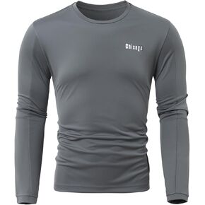 Men's Quick Dry Athletic Shirt for Outdoor Workouts - Sun Protection, Long Sleeve, Crew Neck