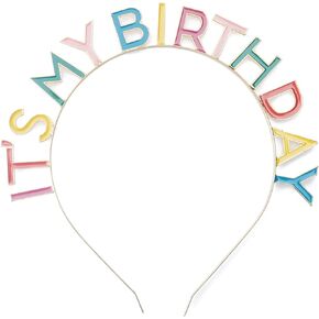 Sowaka ITS MY BIRTHDAY Headband Crown for Women Girl Colorful Metal Birthday Girl Princess Hair Band Headpieces Decoration for Parties Favors Costume Happy Birthday