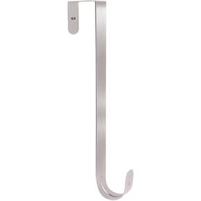GameXcel 15" Wreath Hanger for Front Door - Large Wreath Metal Hook for Christmas Wreath Over The Door Hanger, Nickel