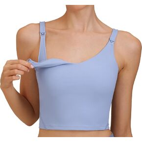 Nursing Tank Tops for Breastfeeding Nursing Sports Bras U Back Sleeveless Tank Top Workout Fitness Maternity Bra