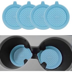 4PCS Car Cup Holder Coaster, Universal Automotive Waterproof Non-Slip Cup Holders, Silicone Car Cup Coasters, Car Interior Accessories for Women and Man (Black)