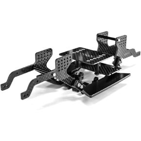 INJORA LCG Carbon Fiber Chassis Kit with Rock Sliders Side Pedal for 1/18 RC Crawler Redcat Ascent-18 Upgrade