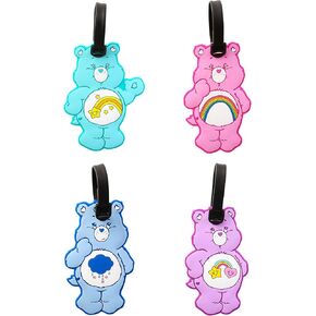 Care Bears Luggage Tag 4 Pack Official License, Travel Tags Featuring Grumpy Bear, Wish Bear, Cheer Bear and Best Friend Bear