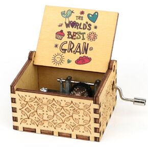 Happy Birthday Music Box Gifts - Bday Gift for Couple Friends Daughter Son Wife Husband Boyfriend Girlfriend, Wooden Hand Crank Musical Box Play Happy Birthday to You (Friend)