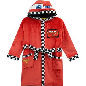 Disney Cars Boys Robe | Hooded Boys Bathrobe | Cars Boys House Robe | Lightning McQueen Clothes | Sizes 2T To 8